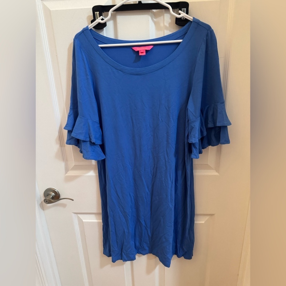 Lilly Pulitzer Blue Ruffle Sleeve Dress